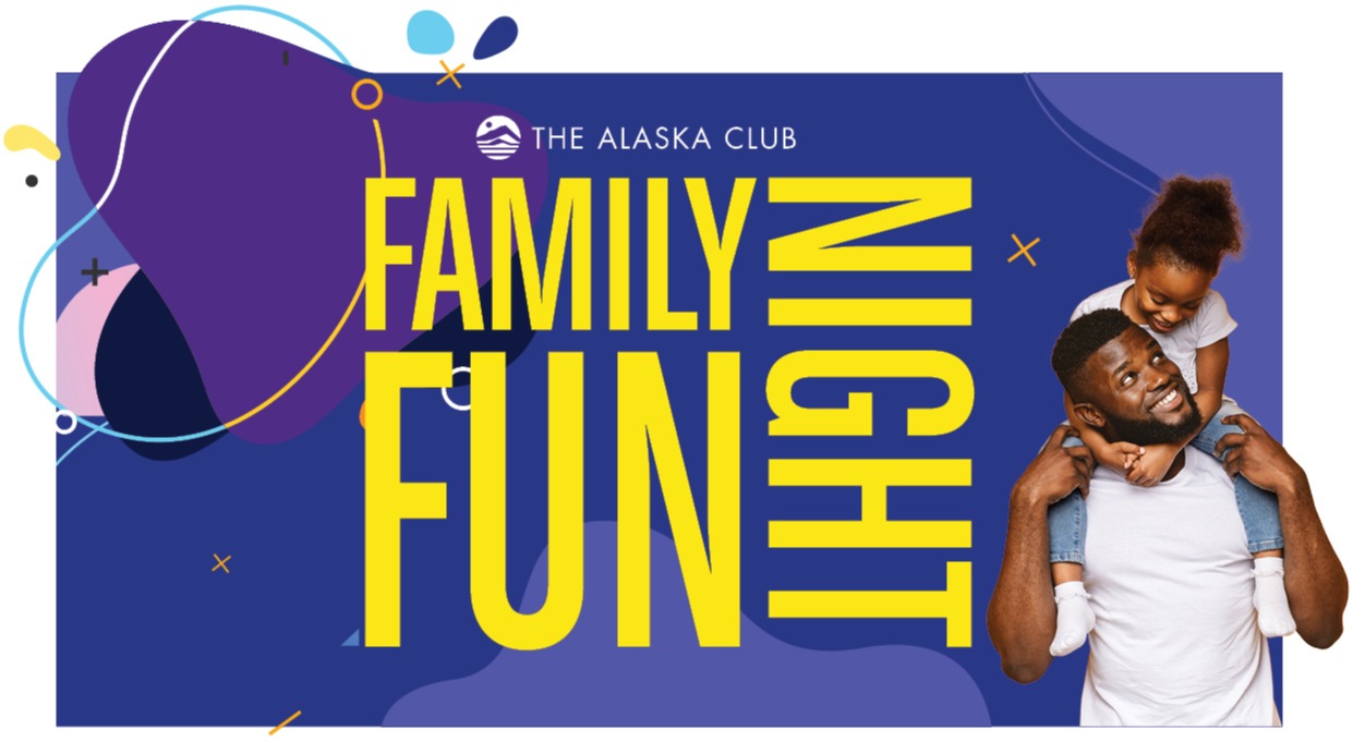 purple family fun night banner 