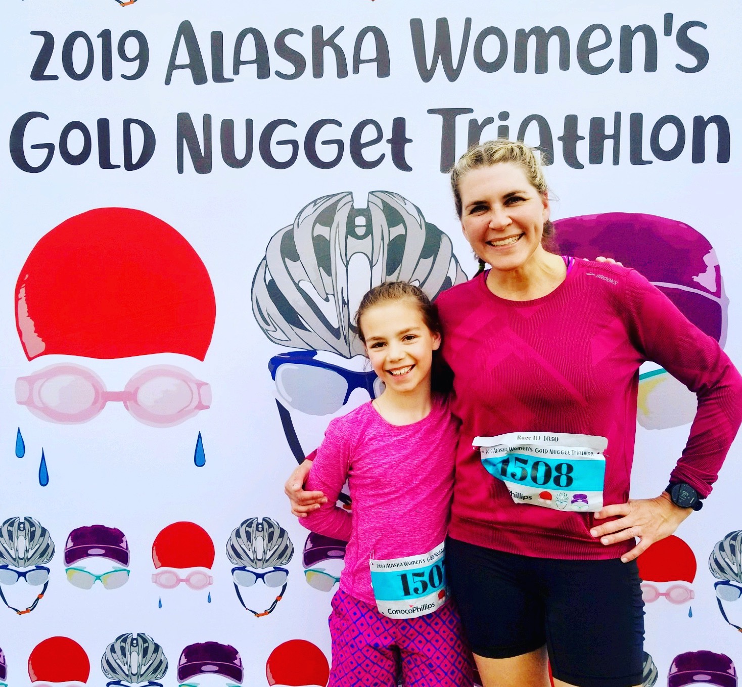 Mom and daughter after competing in The Gold Nugget Triathlon