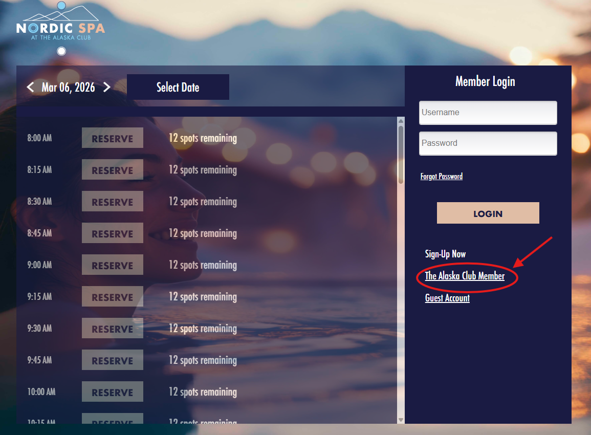 Step 1 - Click The Alaska Club Member button