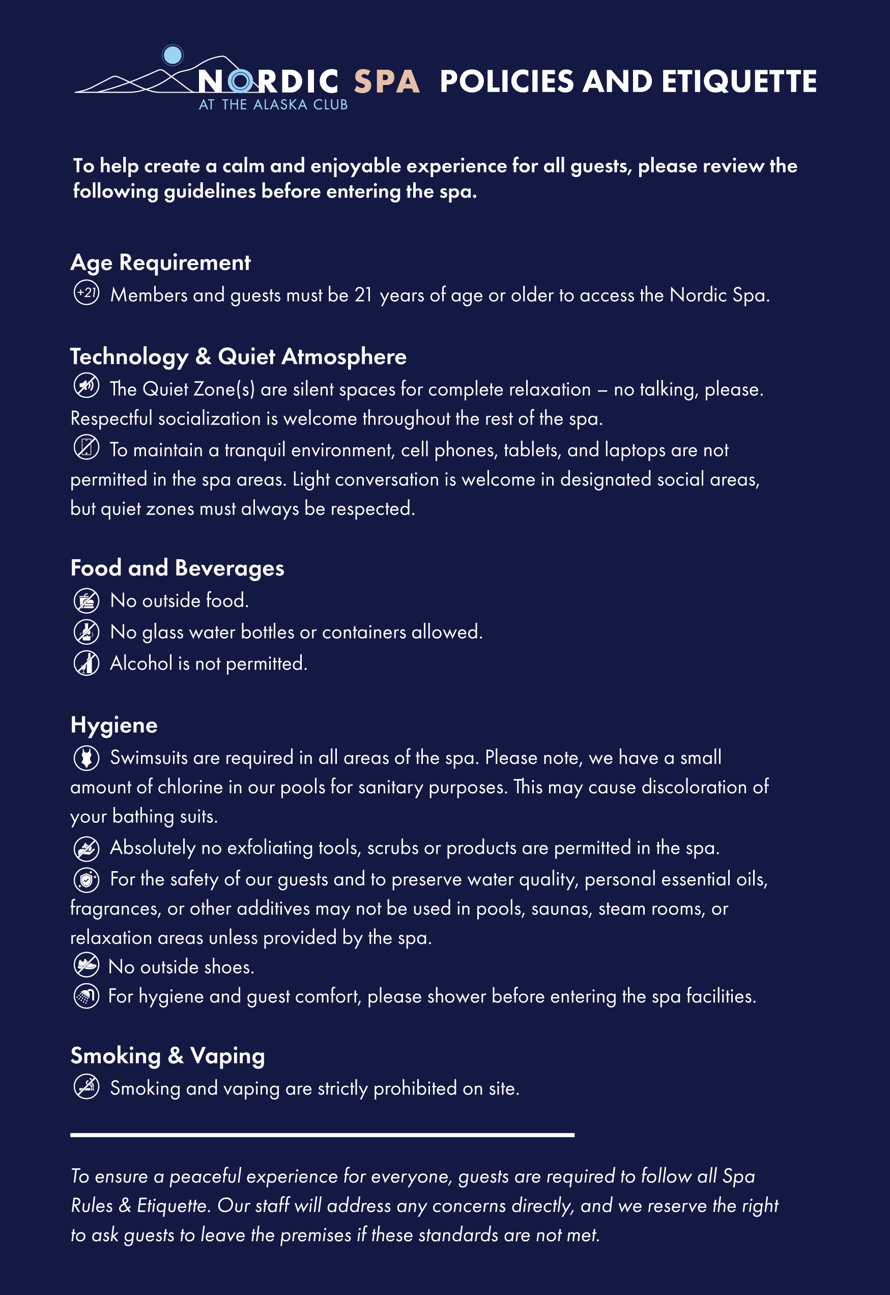 Locker Room Rules - Nordic Spa