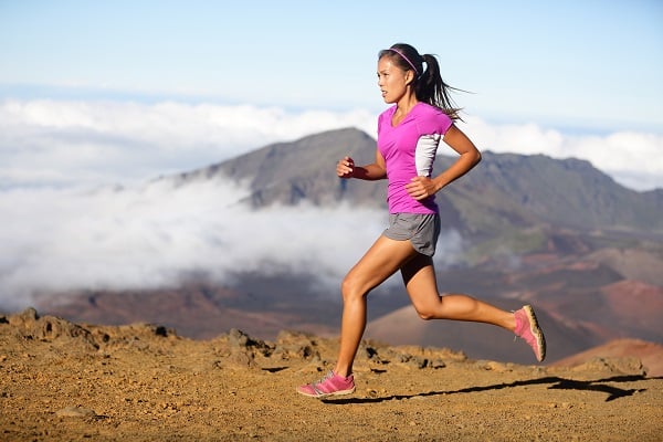 Woman beginning her spring running routine 